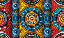 Set African Tribal Fabric Colorful Circular Geometric Pattern For Textile Background,texture,batik,carpet,mosaic,ceramics,backdrop,wallpaper,clothing,craft,wall,floor,decorative,building,retro,boho
