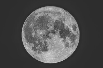 very high resolution full moon. pitch black sky, and plenty of room for contrast, brightness and col