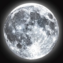 Full Moon Illuminated Against Pitch Black Sky