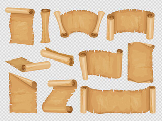 Poster - old papyrus. vintage scroll paper with historical messages recent vector antique papyrus