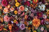 Fototapeta Kwiaty - A rich tapestry of various flowers in full bloom, showcasing an explosion of colors