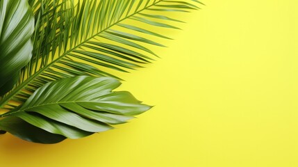 green leaves of palm tree