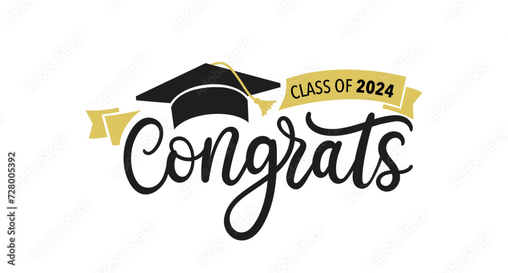 Vector de Stock Congratulations graduates vector illustration. Class of ...