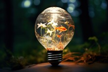 Koi Fish Kept In Lamps. Generate AI Image