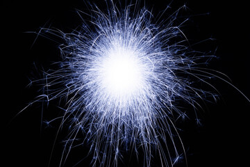 Aufkleber - Fireworks bengal Flicker on a dark background. Easy to add lens flare effects for overlay designs or screen blending mode to make high-quality images.