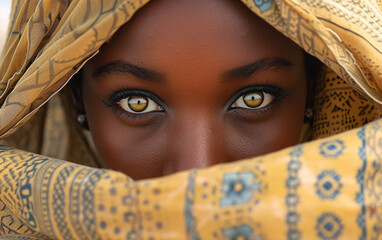 Wall Mural - Close Up of a Person Wearing a Scarf