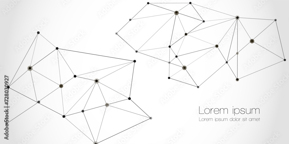 Network Shape Background Abstract technology Network nodes, digital connection background with ...