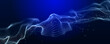 © Lin1800 - Futuristic wave of dots with moving particles. Abstract technology background. 3D visualization of big data. 3D rendering.