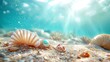 Sealife and pearl on sea bottom wallpaper background
