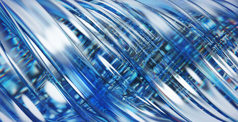 Poster - Abstract Background Waves Curve  3D Rendering 