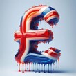 Britain pound mark. AI generated illustration