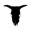 Cow skull silhouette, bull skull silhouette - vector illustration