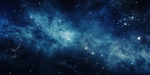 Wall Mural - Galaxy space universe cosmic sky with many stars. Abstract blue color astronomy background decorative