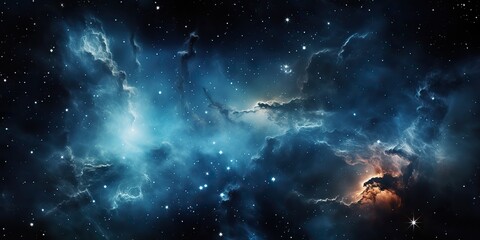 Wall Mural - Galaxy space universe cosmic sky with many stars. Abstract blue color astronomy background decorative