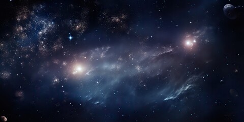 Wall Mural - Galaxy space universe cosmic sky with many stars. Abstract blue color astronomy background decorative