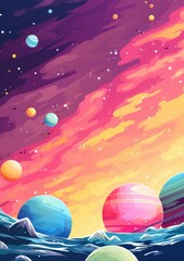 Wall Mural - fantasy galaxy travel sky adventure wallpaper, colorful. generative ai.