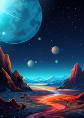 Wall Mural - fantasy galaxy travel sky adventure wallpaper, colorful. generative ai.