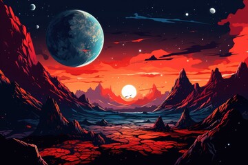 Wall Mural - fantasy galaxy travel sky adventure wallpaper, colorful. generative ai.