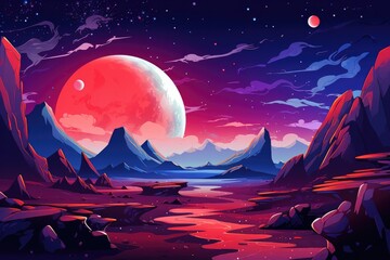 Wall Mural - fantasy galaxy travel sky adventure wallpaper, colorful. generative ai.