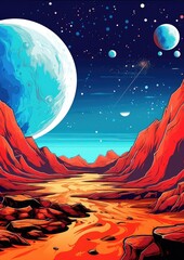 Wall Mural - fantasy galaxy travel sky adventure wallpaper, colorful. generative ai.