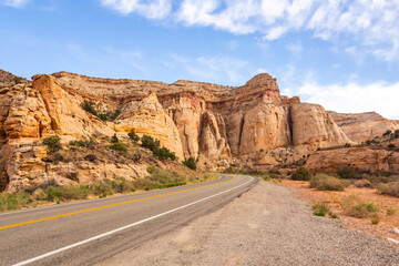 Wall Mural - Picturesque rock formations along the highway in the Capitol Reef National Park in Utah