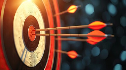 Poster - Arrows hitting the center of a target
