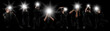 © New Africa - Group of photographers with cameras on black background, banner design. Paparazzi taking pictures with flashes