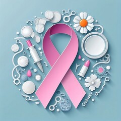 Wall Mural - Embedded Cervical Cancer Awareness Month  in Vector Illustration with Background with space for copy created with generative ai	