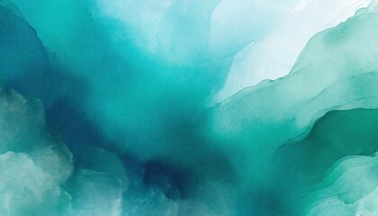 Wall Mural - abstract watercolor paint background by teal color blue and green with liquid fluid texture for background banner