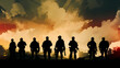 Soldiers Silhouette Pattern