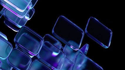 Abstract 3d render, rotating geometric composition, 4k seamless looped video