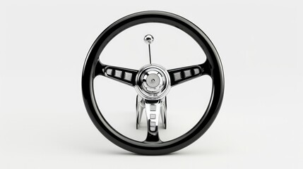 Wall Mural - Steering wheel, isolated on the white background