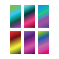 Poster - Set of colorful gradient background screen minimal isolated