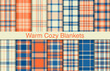 Warm cozy plaid bundles, textile design, checkered fabric pattern for shirt, dress, suit, wrapping paper print, invitation and gift card.