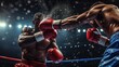 © Ruslan Shevchenko - Boxing. Boxing match. Two boxers compete in the ring. Martial arts. Competition. The battle. Sport