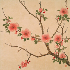 Canvas Print - cherry blossom branch