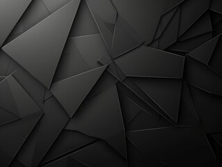 Fototapete - Black white dark gray abstract background. Geometric pattern shape. Line triangle polygon angle. Gradient. Shadow. Matte. 3d effect. Rough grain grungy. Design.