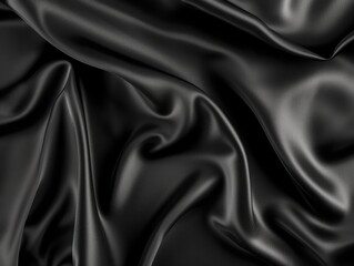 Poster - black gray satin dark fabric texture luxurious shiny that is abstract silk cloth panorama background