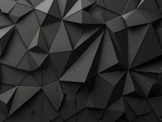 Canvas Print - Black white dark gray abstract background. Geometric pattern shape. Line triangle polygon angle. Gradient. Shadow. Matte. 3d effect. Rough grain grungy. Design.