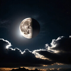 moonlit majesty: the full moon shining above
