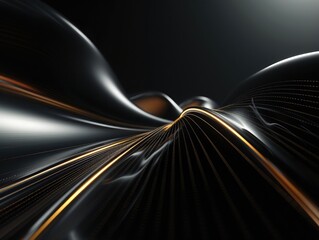Poster - Modern Black Background Line Light Abstract