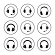 © Lunaraa - Headphone icon set vector. headphone sign and symbol