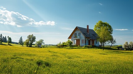 Sticker - house in the field