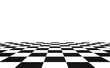 Checkered large size chess perspective floor black and white chessboard texture pattern surface isolated on transparent background png 3d rendering image