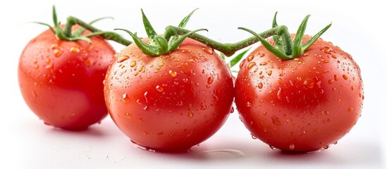 Wall Mural - Fresh Tomato on White Background - Isolated with Clipping Path: Tomato, Tomato, and Tomato