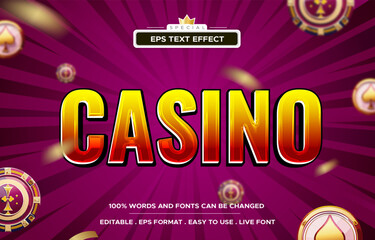 Wall Mural - Editable casino slot text effect and gambling text style