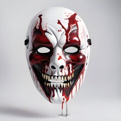 Wall Mural - a creepy mask with blood dripping down it