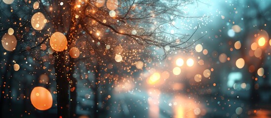 Poster - Mesmerizing Abstract Background with Blurry Tree and Street Bokeh