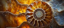 Ammonite Shell Upclose: A Mesmerizing Nature's Spectacle Upclose Of Ammonite Shell In Nature