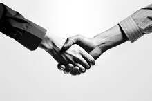 Black And White Handshake Concept Illustration